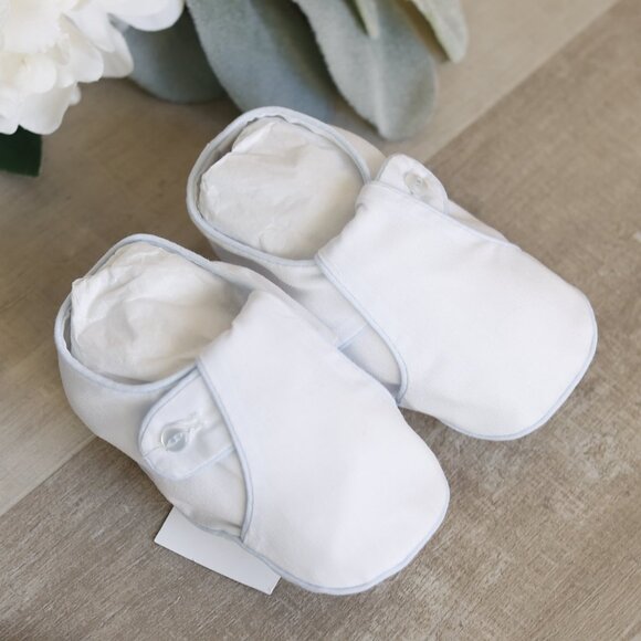 AVAILABLE to Bundle With OUTFIT White Crib Shoe T Strap Feltman Brother NB/3 mo - Picture 1 of 3